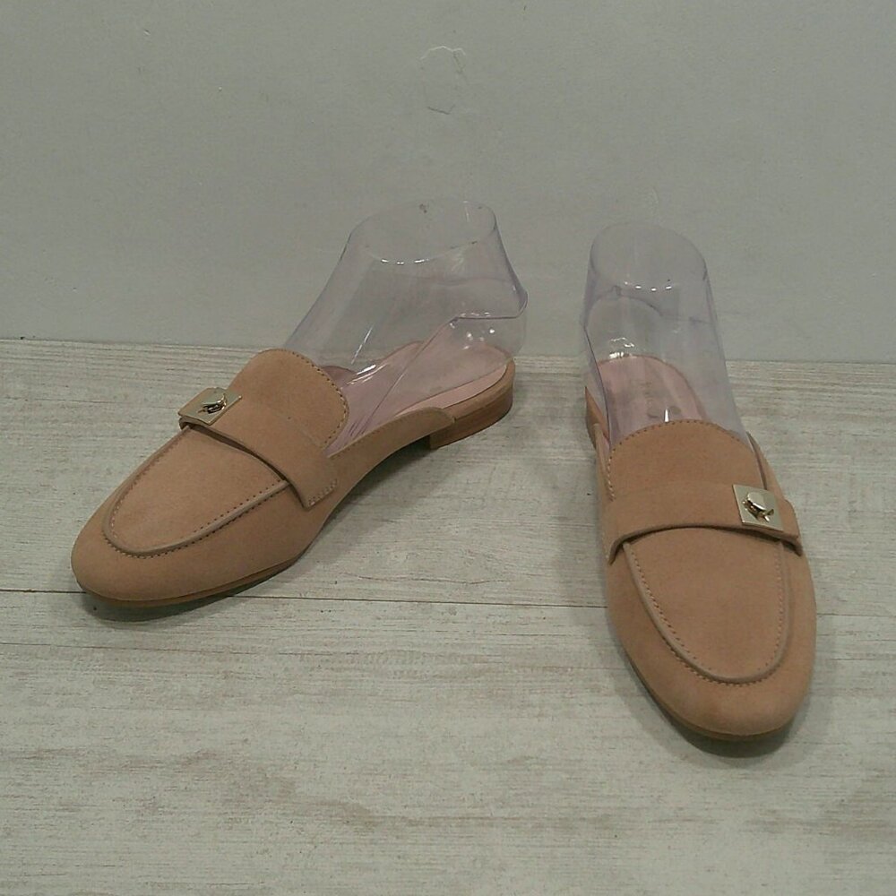 kate spade Baby Pink Nude with Gold Spade detail Catroux Slide Loafers Size 7 B